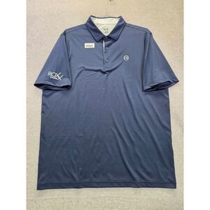 NVR LND CC Mens XL Navy Blue Performance Golf Polo Roxx Vodka Promotional Shirt